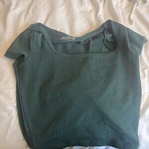 navy blue/green hollister basic top